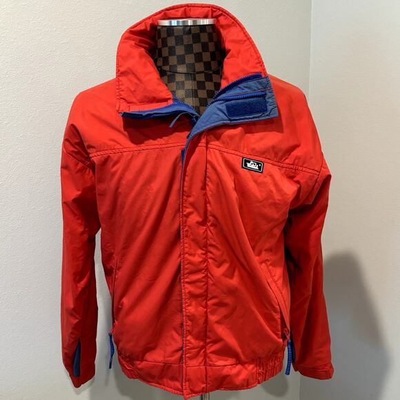 Vtg 80s Woolrich Mens Jacket Coat Red Blue Thinsulate Puffer Anorak Full Zip - Picture 2 of 10